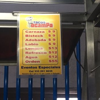 Tacos Ocampo - El menú - Tacos Near Me - Guadalajara, JAL Tacos Ocampo - El menú - Tacos Near Me - Guadalajara, JAL