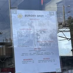 The Burger Spot - Menu as of 1/18/25