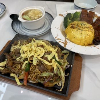 Uncle Cha Fusion Cafe - Hong Kong Style Sizzling Satay Beef Uncle Omurice with Unagi Shredded Tofu Soup - Asian Fusion Near Me - Milpitas, California Uncle Cha Fusion Cafe - Hong Kong Style Sizzling Satay Beef Uncle Omurice with Unagi Shredded Tofu Soup - Asian Fusion Near Me - Milpitas, California