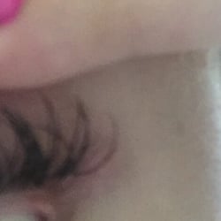 House of Lashes - See the lash applied on the very right corner. Pic taken the day after application. The lash should be at the base but is not