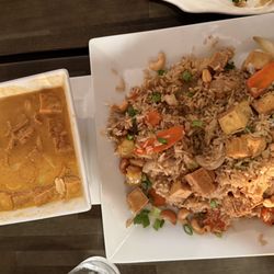 Five Star Thai Cuisine - Pineapple Fried Rice and Massaman Curry.