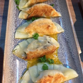 Moku Kitchen - Pork Potstickers with habanero and pineapple marmalade - Cocktail Bars Near Me - Honolulu, Hawaii Moku Kitchen - Pork Potstickers with habanero and pineapple marmalade - Cocktail Bars Near Me - Honolulu, Hawaii