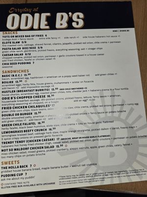 Menu photo 1 Odie B's Sunnyside Denver, CO Menu photo 1 Odie B's Sunnyside Denver, CO