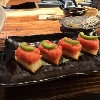 Sushi Blue Wave - Tuna with crispy rice and jalapeños - Sushi Bars Near Me - Lihue, Hawaii Sushi Blue Wave - Tuna with crispy rice and jalapeños - Sushi Bars Near Me - Lihue, Hawaii