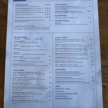 Hog Island Oyster - Menu - Seafood Near Me - San Francisco, California