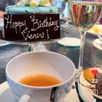 Tiffany's Blue Box Cafe - Special birthday cake for my birthday at The Blue Box Cafe in Tiffany New York City - Tea Rooms Near Me - New York, New York