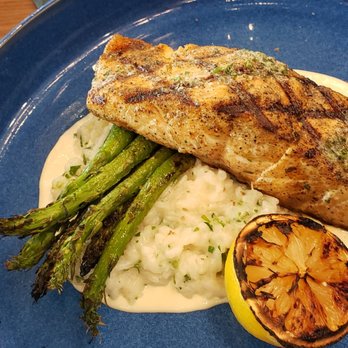 Aurora At The Celeste - Salmon on parmesan risotto done to perfection - American Near Me - Orlando, Florida