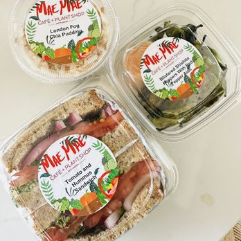 Mae Mae Cafe - Grab and Go Eats - London Fog Coconut Chia Pudding; Charred Shishito Peppers w/ Chipotle Sauce, and Tomato Hummus on Rye Sandwich. - Vegan Near Me - Bronx, New York Mae Mae Cafe - Grab and Go Eats - London Fog Coconut Chia Pudding; Charred Shishito Peppers w/ Chipotle Sauce, and Tomato Hummus on Rye Sandwich. - Vegan Near Me - Bronx, New York