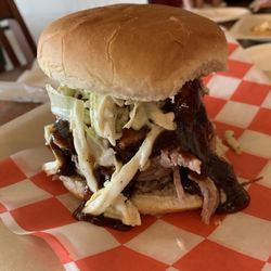 Petunia's Silver Jalapeno - Pulled pork shoulder sandwich.