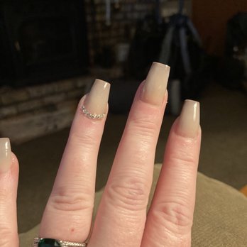 Polished Nail and Spa Lounge - Mocha Ombré coffin medium length nails - Nail Salons Near Me - Modesto, California Polished Nail and Spa Lounge - Mocha Ombré coffin medium length nails - Nail Salons Near Me - Modesto, California