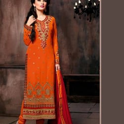 Georgette straight cut set with exquisite embroidery work.
SOLD!