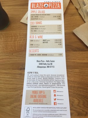 Menu photo 2 Blaze Pizza Albuquerque, NM
