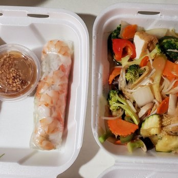 Pho 38 Noodle House - Shrimp spring rolls + Tofu and vegetables - Vietnamese Near Me - Oakdale, California Pho 38 Noodle House - Shrimp spring rolls + Tofu and vegetables - Vietnamese Near Me - Oakdale, California