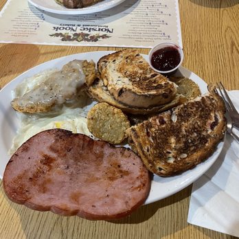 Norske Nook - Morning Samples with a slice of country fried steak - Breakfast & Brunch Near Me - Osseo, Wisconsin Norske Nook - Morning Samples with a slice of country fried steak - Breakfast & Brunch Near Me - Osseo, Wisconsin