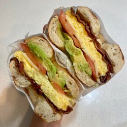 Main Street Bagels - #6 Egg, Bacon, Avocado, Tomato and Pepper Jack Bagel
