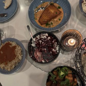 Leila - Fish, potatoes, Beetroot & Feta - Lebanese Near Me - Detroit, Michigan
