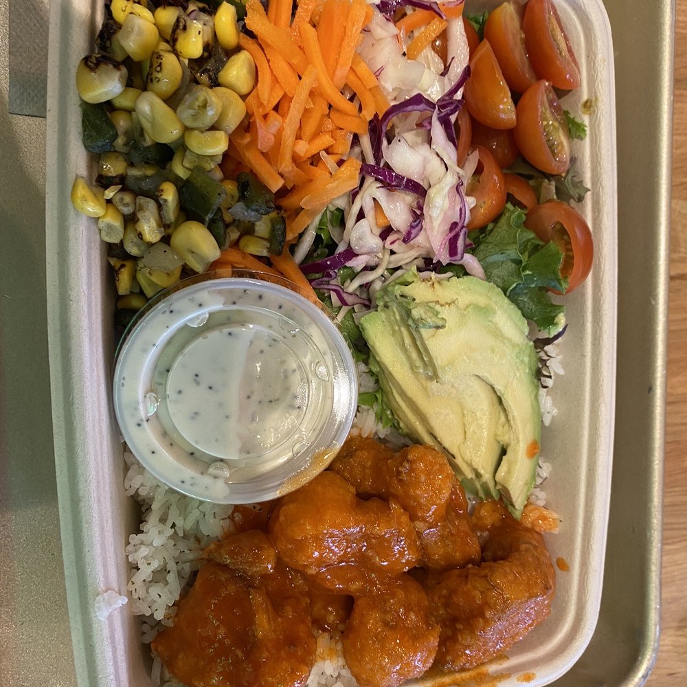 Elephant And Vine - Buffalo Rice Bowl - Vegan Near Me - Evanston, Illinois Elephant And Vine - Buffalo Rice Bowl - Vegan Near Me - Evanston, Illinois