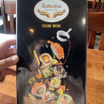 Sukhothai - Sushi menu, Will need to try theirs one day - Thai Near Me - Rochester Hills, Michigan Sukhothai - Sushi menu, Will need to try theirs one day - Thai Near Me - Rochester Hills, Michigan