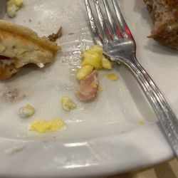 Hickory House Restaurant - Hard bit of ham inside my omelette
