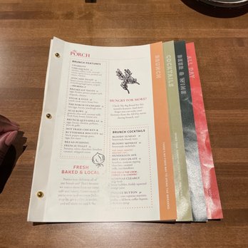 The Porch - Menu - Southern Near Me - Dallas, Texas