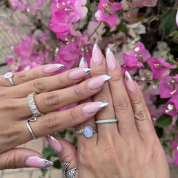 silver chrome deep french acrylics silver chrome deep french acrylics