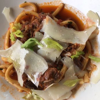 Herbsaint - Bucatini, homemade goat ragú with shaved cheese - French Near Me - New Orleans, Louisiana Herbsaint - Bucatini, homemade goat ragú with shaved cheese - French Near Me - New Orleans, Louisiana