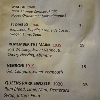 The Arvada Tavern - Classic Cocktail Menu - Lounges Near Me - Arvada, Colorado