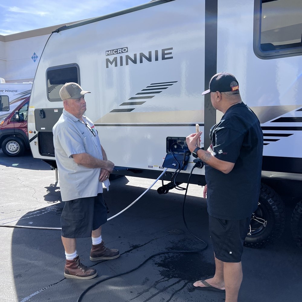 Giant RV - 6/4/22 David and my husband going over things on the TT - RV Dealers Near Me - Murrieta, California Giant RV - 6/4/22 David and my husband going over things on the TT - RV Dealers Near Me - Murrieta, California