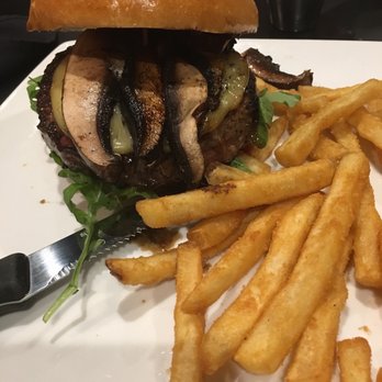 Brick and Porter - Porter-Bella burger with fries - Pubs Near Me - Grand Rapids, Michigan Brick and Porter - Porter-Bella burger with fries - Pubs Near Me - Grand Rapids, Michigan