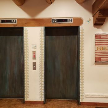 Hotel Santa Fe, The Hacienda & Spa - Elevators with beautiful  detail - Hotels Near Me - Santa Fe, New Mexico
