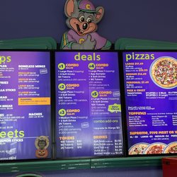 Chuck E. Cheese - Menu