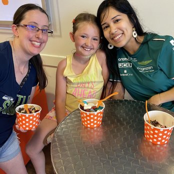 Orange Leaf Frozen Yogurt - Enjoying our Orange Leaf fro-yo! - Ice Cream & Frozen Yogurt Near Me - Galveston, Texas Orange Leaf Frozen Yogurt - Enjoying our Orange Leaf fro-yo! - Ice Cream & Frozen Yogurt Near Me - Galveston, Texas