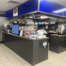 This is the inside of the building where Ra Coffee is located.