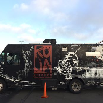 Koja Kitchen Truck - a black and white image of a skeleton on the side of the truck - Food Trucks Near Me Koja Kitchen Truck - a black and white image of a skeleton on the side of the truck - Food Trucks Near Me