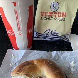 Yum Yum Donuts - Bagel and a soda!