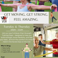 Full body strength training class in the comfort of a chair.