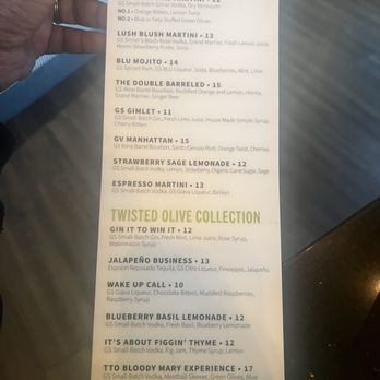 The Twisted Olive - Drink menu - Italian Near Me - North Canton, Ohio