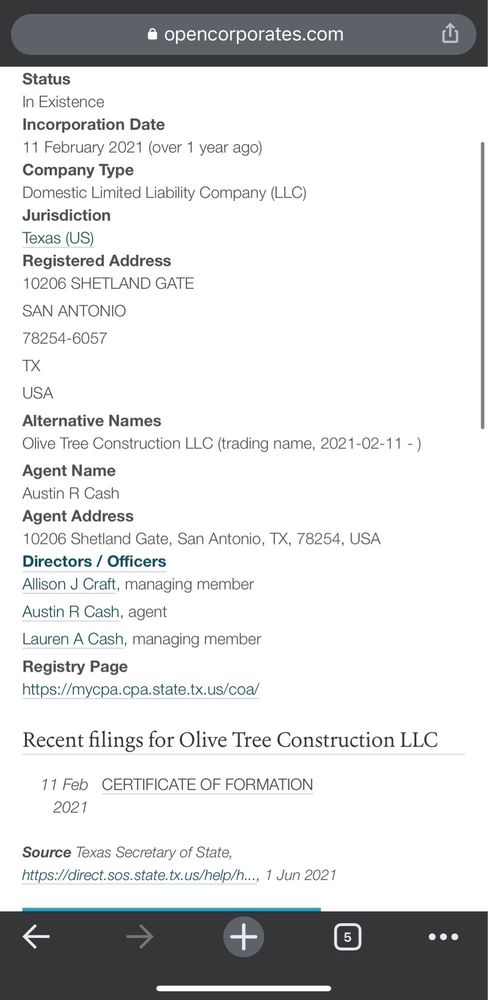 Slide of Olive Tree Construction