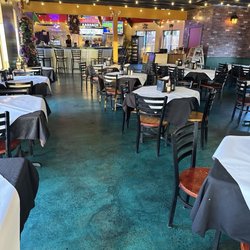 Seating area at Perrin's on the water.
