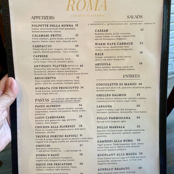 Roma - Menu on May 21, 2026 - Italian Near Me - Menlo Park, California Roma - Menu on May 21, 2026 - Italian Near Me - Menlo Park, California