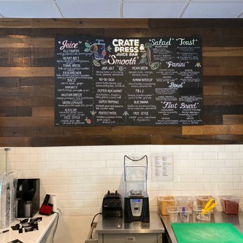 Crate & Press Juice Bar - Menu board - Juice Bars & Smoothies Near Me - Glenside, Pennsylvania