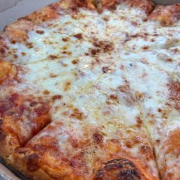 a cheese pizza in a box