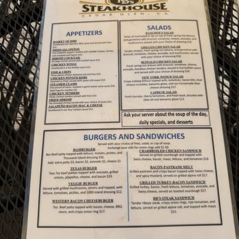 RB's Steakhouse - Menu - Steakhouses Near Me - Lake Arrowhead, California RB's Steakhouse - Menu - Steakhouses Near Me - Lake Arrowhead, California