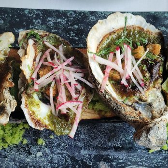 TRIS - Roasted oysters with wasabi - New American Near Me - The Woodlands, Texas TRIS - Roasted oysters with wasabi - New American Near Me - The Woodlands, Texas