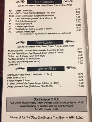 Menu photo 2 Monroe's Restaurant Albuquerque, NM