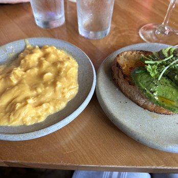 Squable - Avocado toast with scrambled eggs. - Modern European Near Me - Houston, Texas