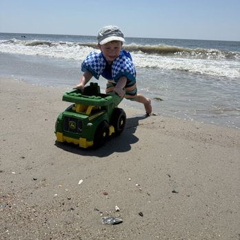 Edisto Beach - Youngest grandson playing in the sand. - Beaches Near Me
