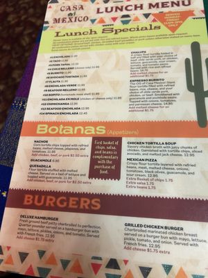 Menu photo 8 Casa Mexico Boise, ID