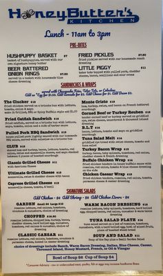 Menu photo 5 Honey Butter's Kitchen Williamsburg, VA