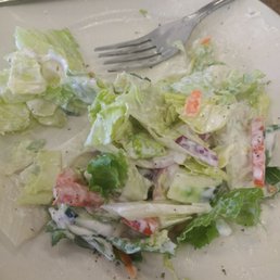 Garden salad with ranch dressing